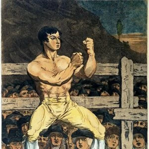 The English boxing champion Daniel Mendoza (c1763-1836): etching, c1788-95, by James Gillray