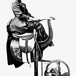 EXERCISE MACHINE, 1896. Vibration in the Saddle. Curative gymnastics machine invented by Dr