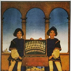 FLATWARE AD, 1918. Community Plate. American magazine advertisement by Maxfield Parrish
