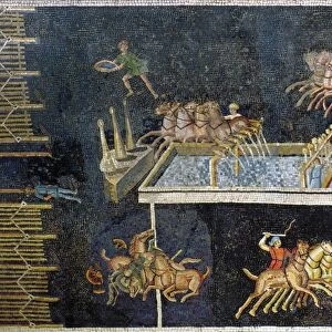 FRANCE: GALLO-ROMAN MOSAIC. Gallo-Roman mosaic of circus games, c175 A. D
