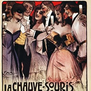 French lithograph poster for Johann Strauss operetta, Die Fledermaus, 1904