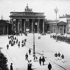 GERMANY: BERLIN, c1910. Pariser Platz and the Brandenburg Gate in Berlin, Germany