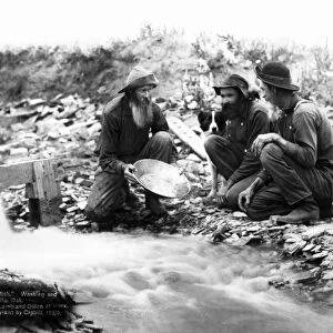 GOLD MINERS, 1889. Prospectors washing and panning for gold in Rockerville, Dakota Territory