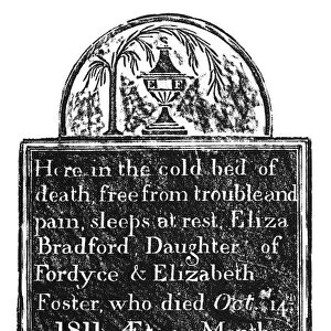 GRAVESTONE: 19th CENTURY. Rubbing from a 19th century New England gravestone