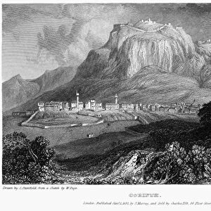GREECE: CORINTH, 1832. View of Corinth, Greece. Steel engraving, English, 1832, by Edward Finden after Clarkson Stanfield