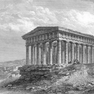 GREECE: TEMPLE RUINS. The Temple of Theseus in Athens. Steel engraving, English, 1833