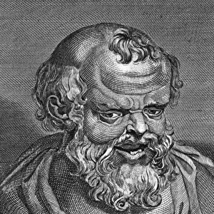 Greek philosopher of late 5th and 4th century B. C. Copper engraving, English, 18th cent