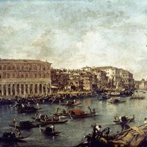 GUARDI: VENICE. Francesco Guardi (1712-1793): Venice: The Grand Canal towards Santa Chiara