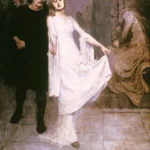 HAMLET: OPHELIA & LAERTES. Ophelia and Laertes in a scene from Shakespeares Hamlet