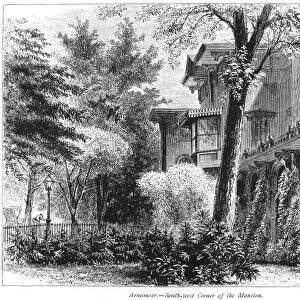 HARTFORD: ARMSEAR MANSION. Armsmear, the Samuel Colt mansion at Hartford, Connecticut. Wood engraving, c1876