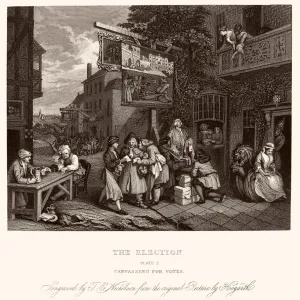 William Hogarth's Engraving Print: Election Scene William Hogarth's Engraving Print: Election Scene