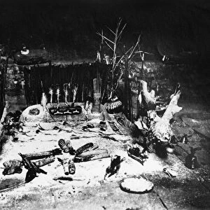 HOPI ALTAR, c1900. Altar in an antelope kiva, a sacred underground chamber at a