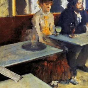 Print of Edgar Degas' Woman at a Cafe, Absinthe Drinker, Oil on Canvas Print of Edgar Degas' Woman at a Cafe, Absinthe Drinker, Oil on Canvas