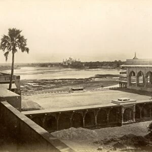 INDIA: VIEW OF TAJ MAHAL. View of the Taj Mahal from Agra Fort, in the state of Uttar Pradesh