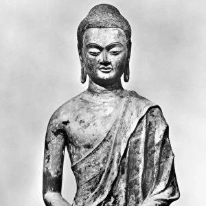 Indian philosopher, founder of Buddhism. Chinese dry lacquer figure of seated Buddha. Probably late 6th century and said to be from the Tai Fu Szu Temple, Hopei Province. height: 38 inches