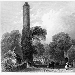 IRELAND: CLONDALKIN, c1840. View of the village of Clondalkin, Ireland, near Dublin. Steel engraving, English, c1840, after William Henry Bartlett