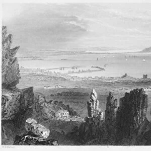IRELAND: DUBLIN BAY, c1840. As viewed from Kingstown Quarries. Steel engraving after William Henry Bartlett
