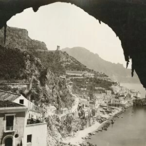 ITALY: AMALFI. A view of Amalfi, Italy, from the Capuchin convent. Photograph, c1900