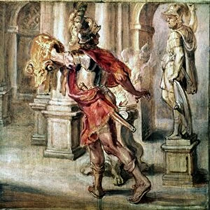 JASON WITH GOLDEN FLEECE. Oil on wood, c1637, by Peter Paul Rubens