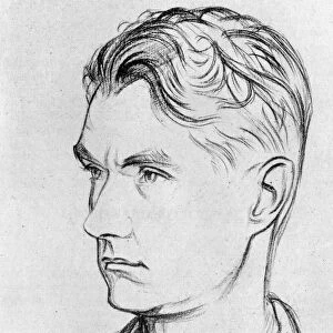 JOHN DRINKWATER (1882-1937). English poet and dramatist. Drawing by William Rothenstein