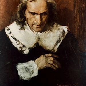 JOHN MILTON (1608-1674). English poet. Oil on canvas, 1878, by Mihaly von Munkacsy