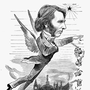 JOHN RUSKIN (1819-1900). English critic. Caricature, 1872, by Frederick Waddy