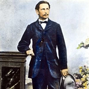 KARL BENZ (1844-1929). German automotive engineer. Oil over a photograph, 1869