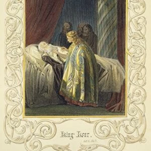 KING LEAR, 19th CENTURY. Cordelia awakens her father King Lear. Engraving from a 19th century English edition of William Shakespeares King Lear (Act IV, scene 7)