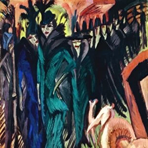 KIRCHNER: STREET SCENE. Oil on canvas, 1913-14, by Ernst Ludwig Kirchner