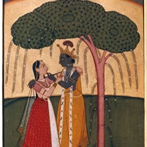 KRISHNA AND RAHDA. Punjab hills, c. 1760