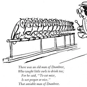 LEAR: LIMERICK AND DRAWING. Limerick and drawing by Edward Lear from his book One