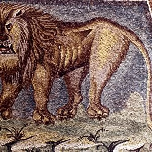 THE LION OF SAINT MARK: mid-6th century mosaic from Basilica of San Vitale, Ravenna