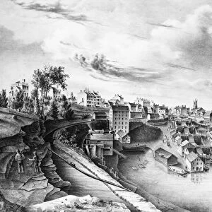 LOCKPORT, NEW YORK, 1836. View of the Upper Village of Lockport, New York