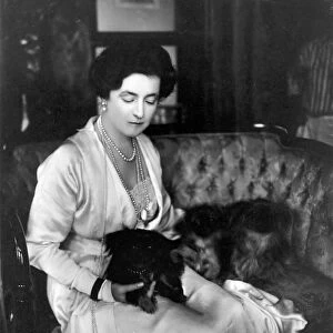 LUCY DUFF-GORDON (1863-1935). Lucy Christiana, Lady Duff-Gordon. English fashion designer. Photographed with her three dogs, c1916