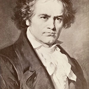 LUDWIG van BEETHOVEN (1770-1827). German composer. Painting, 1870