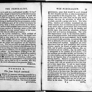 MADISON: FEDERALIST. Essay number ten from the Federalist Papers, written by James Madison under the pseudonym Publius, 1787