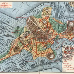 MAP: BOSTON, c1880. Boston Old and New. A map of Boston, Massachusetts, c1880, by Justin Winsor, showing the citys expansion through landfill