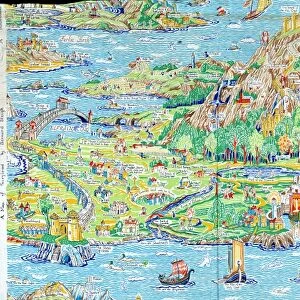 MAP: FAIRYLAND, c1920. Imaginary map of Fairyland. Drawing by Bernard Sleigh, c1920