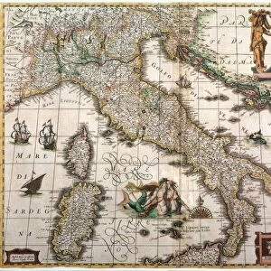 MAP OF ITALY, 1631. By Henricus Hondius, first published in 1631