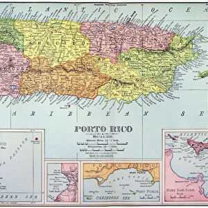 MAP: PUERTO RICO, 1900. Map of Puerto Rico printed in the United States, c1900