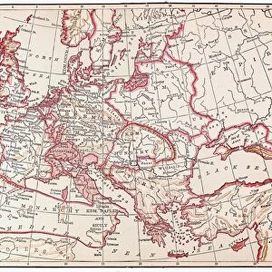 MAP: THIRTY YEARS WAR. Map of Europe during the Thirty Years War, 17th century