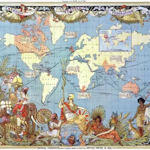 Print of the British Empire Map, 1886 Print of the British Empire Map, 1886