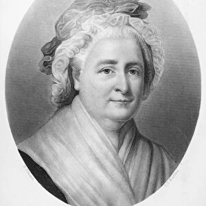 MARTHA WASHINGTON (1732-1802). Wife of George Washington. Steel engraving, American