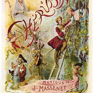 MASSENET: CHERUBIN. French lithograph poster, 1905, for Jules Massenets opera Cherubin