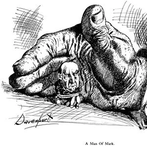 McKinley as Marc Hannas man, a cartoon by Homer Davenport that appeared in William Randolph Hearsts New York Journal during the mid-1890s
