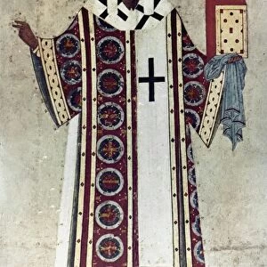 THE METROPOLITAN ALEXIS. Saint Alexis, Metropolitan of Moscow (d. 1378). Wood icon, c1480, by Dionisius