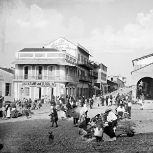 MEXICO: TAMPICO, c1890. The plaza in Tampico, Mexico. Photograph by William Henry Jackson