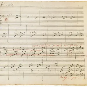 Print of Beethoven's String Quartet Manuscript Page, 1806 Print of Beethoven's String Quartet Manuscript Page, 1806