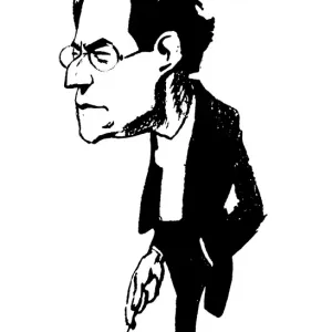 Gustav Mahler Print - Caricature of the Austrian Composer Gustav Mahler Print - Caricature of the Austrian Composer