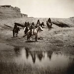 NAVAJO ON HORSEBACK, c1904. Group of six Navajos on horseback in the southwestern United States. Photograph by Edward Curtis, c1904
